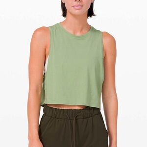 Lululemon Cut Back Crop Tank in Green